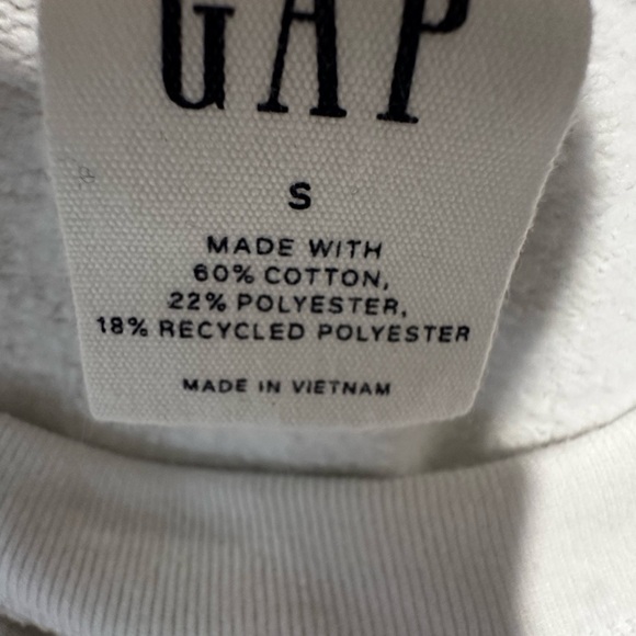 GAP Women's Sweater Grey White Cheetah Print Crew Neck Sweatshirt. Raw Hem. Sz:S - Picture 6 of 10